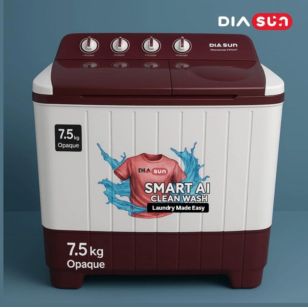 Dia Sun 7.5 Kg Semi Automatic Top Load (Maroon Opaque)