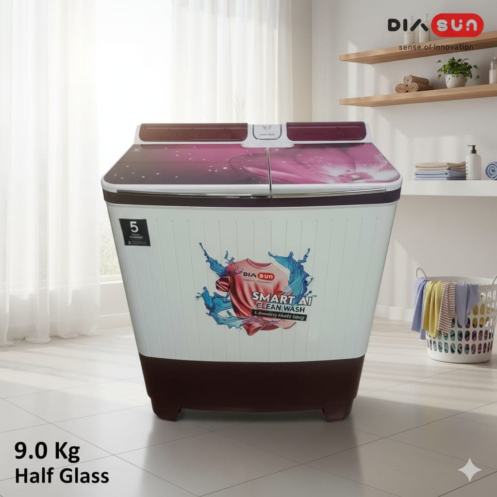 Dia Sun 9.0 Kg Semi Automatic Top Load (Half Glass)